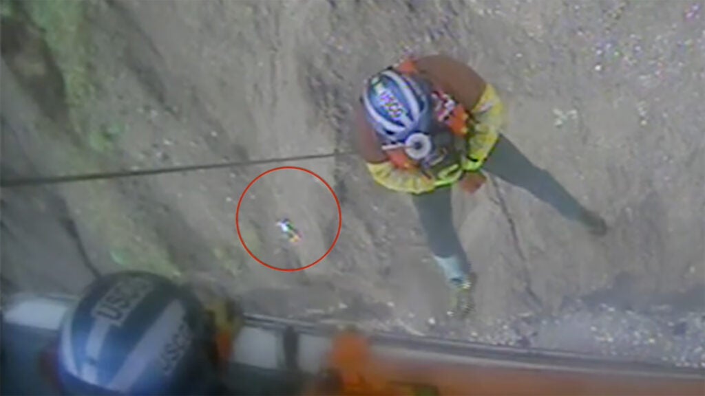 Rescuers Successfully Retrieve Hiker Stranded on Steep Cliffside Rescuers Successfully Retrieve Hiker Stranded On Steep Cliffside